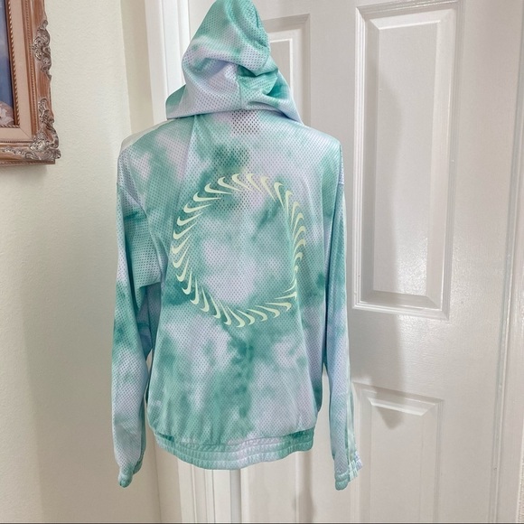 Nike Sportswear Icon Clash Zip Front Hoodie Jacket Green Tie Dye Sz Small - Picture 7 of 9